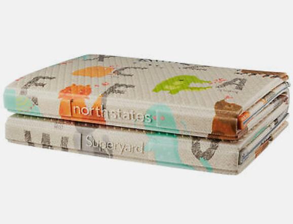 Toddleroo by North States Superyard Folding ABC Baby Toddler Play Mat, Tan
