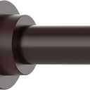 Brown Shower Curtain Rod Adjustable 43-66 inch, 1"Diameter Spring Tension Curtain Rod No Drill, Anti-Rust Non-Slip Shower Rod for Bathroom Tension Rod