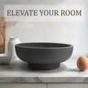 LIN CHUAN Large Decorative Bowl, Fruit Bowl for Kitchen Counter, Modern Resin Bowl for Home Decor, Key Holder for Entry Table, Artificial Stone Black