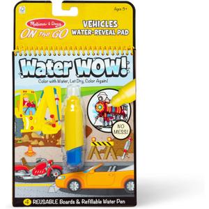 Melissa & Doug On The Go Water Wow! Mess Free Coloring Book, Reusable Water-Reveal Activity Pad, Vehicles, Travel Toys, Party Favors, for Toddlers & Kids Ages 3+ - FSC Certified, 10.0 X 6.0 X 1.25