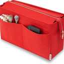 Vercord Felt Purse Organizer Insert Onthego MM Handbag Tote Bag Organizer Bag in Bag with Removable Zipper