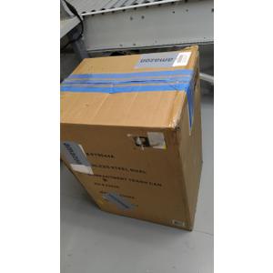 SIMPLI-MAGIC 16 Gallon (38L x 22L) Dual Compartment Step Trash Can  Kitchen Garbage Can with Waste & Recycling Bins  Slow-Close Lid, Odor Control, Hands-Free, Inner Bases, Brushed Stainless Steel