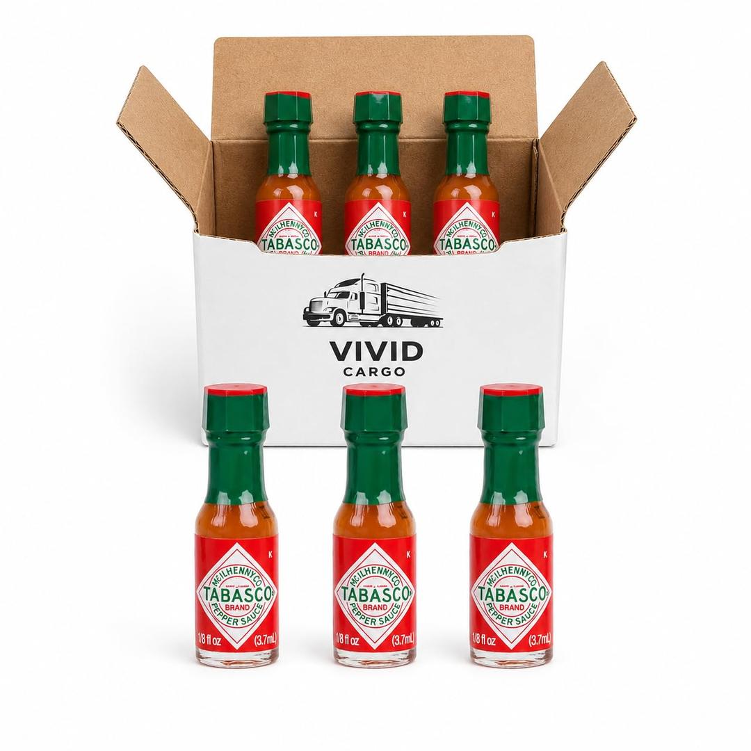 Tabasco® Mini Hot Sauce Bottles, 6-Pack Travel Size (0.25 oz Each) – On-the-Go Gift Bottles for Spicy Food Lovers