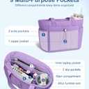 TOPDesign Puffy Tote Bag for Women with Cup Holder & Laptop Compartment & Cosmetic Bag & Trolley Sleeve for Work, Travel