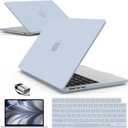 IBENZER Compatible with MacBook Air 13 inch Case M5 2026 M4 2025 M3 M2 2024-2022 A3449 A3240 A3113 A2681,HardShellCase&KeyboardCover ScreenFilm Type-C for Mac air 13.6", Sierra Blue, KK-SIBL+2TC