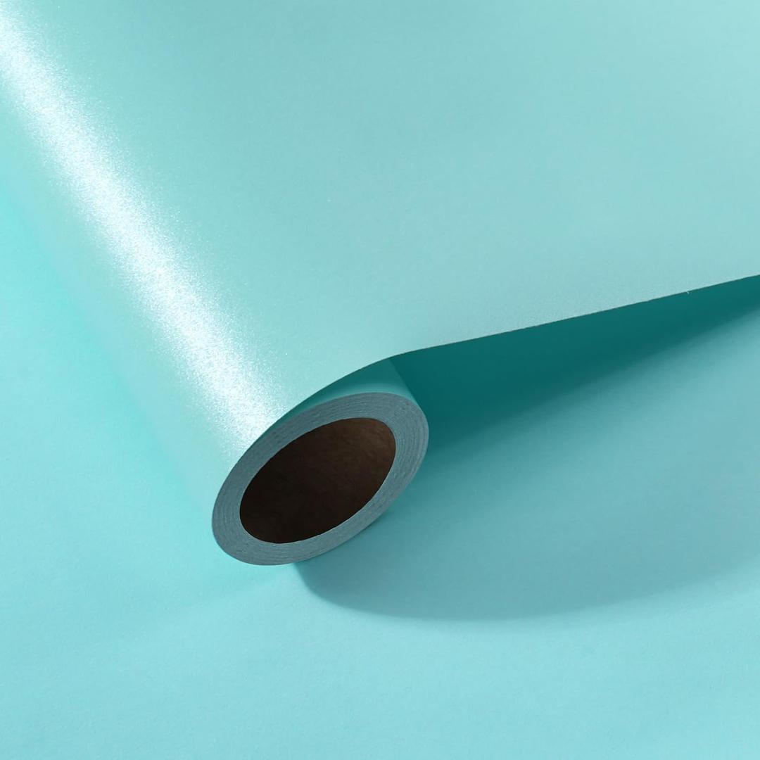 LaRibbons Light Blue Wrapping Paper, 30 Inch x 33 Feet Solid Color Pearly-Lustre Gift Wrapping Paper Rolls for Baby Shower, Wedding, Valentine's Day, Birthday, Bridal Shower
