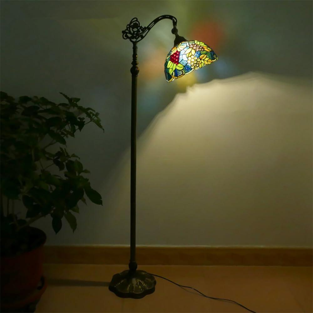American Retro LED Floor Lamp European Luxurious Creativity Living Room Bedroom Study Villa Hotel Color Glass Read Floor Lamp (Style 23)