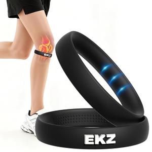 EKZ High-Elastic Silicone Patella Strap: Ergonomic Knee Band for Patellar Tendon Support, Pain Relief, Anti-Slip Design for Tendonitis, Running, Basketball, Jumping Sports, Unisex, 2-Pack (Black S)