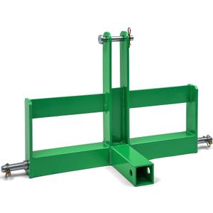 YITAMOTOR 3 Point Trailer Hitch with 2" Receiver for Category 1, 3 Pt Tractor Quick Hitch Drawbar Adapter Attachments with Suitcase Weight Brackets (Green)