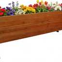 Wooden Rectangular Flower Box with Low-Iron Legs, Planting Bed for Flowers and Vegetables, Suitable for Garden and Balcony. Dimensions:39.37 * 13.9 * 12.5 inches
