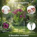 Artificial Flowers Faux Plants Outdoor Fake Flowers Spring Decor,12 Bundles Realistic Plastic Plant Colorful UV Resistant for Patio Home Yard GardenPlanters（white, pink, red, yellow, purple, Hot Pink）