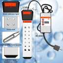 Immersion Water Heater, 2000W Portable Pool Heater with Thermostat & Auto Shut-Off, Electric Bucket Heater with Protective Cover for Inflatable/Above Ground Pools, Bathtub, Camping - Shiny Black