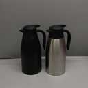 Norme 2 Pcs Thermal Coffee Carafe Insulated Stainless Steel Coffee Carafe for Hot Liquid Vacuum Thermal Pot Creamer Pitcher Dispenser with Brushes Keeping Hot Water Milk(Black, Silver,68 oz) (Silver, Black)