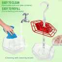 2 Pack Hummingbird Feeders for Outdoors Hanging with 30 Feeding Ports Saucer Humming Bird Feeder with Integrated Ant Moat Bee-Proof Leak-Proof No Drip, Easy Cleaning and Refill