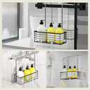 DELLAN Hanging Shower Rack, Shower Organizer Hanging for Bathroom, Shower Rack with Hooks Over the Door, Bathroom Shower Caddy and Basket(Black)