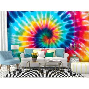Wall Mural Vibrant Tie Dye Peel and Stick Wallpaper Self Adhesive Wallpaper Large Wall Sticker Removable Vinyl Film Roll Shelf Paper Home Decor (144" x 100", Multi1)