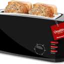Elite Gourmet 4-Slice Long Slot Toaster, 1.5" Wide Slots, 6 Toast Shades