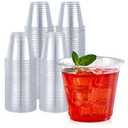 Turbo Bee 100 Pack 9oz Clear Plastic Cups,Disposable Crystal Drinking Cups,PET Plastic Party Cups for Wine,Juice,Iced Coffee and Cold Drinks