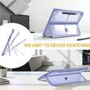 Fintie Hard Case for Microsoft Surface Pro 12 Inch 1st Edition (2025) - Shockproof Folio Rugged Cover with Clear Transparent Back Shell Compatible with Type Cover Keyboard (Violet)