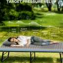 Releep 3 Inch Small Single Dual-Sided Memory Foam Camping Mattress, Waterproof Camping Sleeping Pad with Portable Pillow & Carry Bag, Roll Up Cot Mattress Mat for Guest Bed/ Car/ Tent