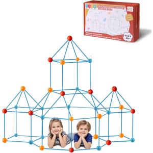 BZseed Fort Building Kit for Kids DIY Play Tent & STEM Construction Toys Ultimate Indoor/Outdoor Fort Building Activities for Boys & Girls Ages 4-15 Educational Creative Toy Birthday & Festival Gift