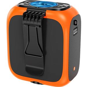 16000RPM Portable Waist Fan Clip on Wearable Belt Personal Fan, 14000mAh Minimum Gear Endurance Up to 24 hours, 3 Speed Neck Desk Fans, Wearable Body Shirt Belt Fans Outdoor, Worksite (Orange)