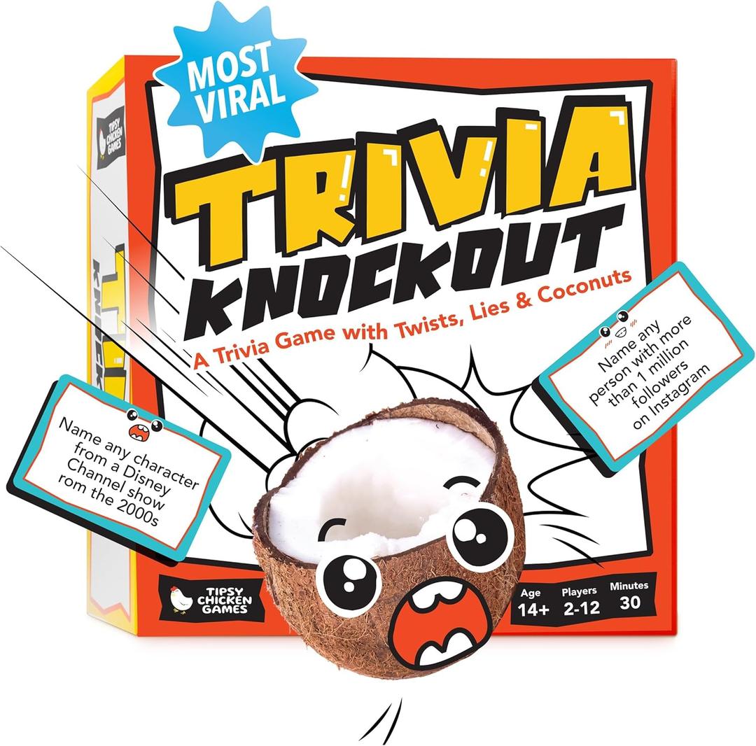Tiki Knockout: Bluff Your Way to Victory  Team Building & Party Board Games  Bluffing Trivia Game for Friends & Family Game Night