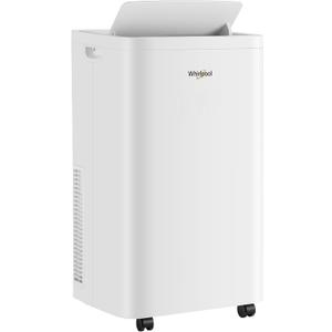 Whirlpool 14,000 BTU Portable Air Conditioner with Heater and Dehumidifier for Living Room, Apartment, or Bedroom, 115V, Portable AC for Rooms up to 700 Square Feet with Remote, 3 Speeds, Timer, White