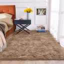 ORINOVA Beige 5x7 Area Rug Washable Shaggy Faux Sheepskin Fluffy Fur Rug for Bedroom Living Room Nursery Rug Teen Room Home Dcor