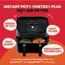 Instant Pot VersaZone 9QT Air Fryer,8-in-1 Functions with EvenCrisp Technology, Crisps,Broils, Bakes,Roasts, Dehydrates,Reheats at Same or Different Temperature, from the Makers of Instant Pot, Black, 9 quarts
