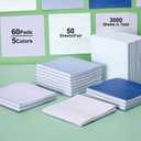 Thenshop 60 Packs Sticky Notes Bulk 3x3 Inches Colorful Self Stick Note Pads Paper Memo for Office School Notebook Supplies, 60 Pads, 50 Sheets/pad(Blue Series Color)