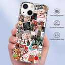 Winter Merry Christmas Case for iPhone 15,Christmas Aesthetic Collage, Trendy Soft TPU Bumper Cover Case for iPhone 15
