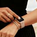 Metal Band Compatible with Apple Watch Bands for Women 40mm 41mm 42mm 38mm 44mm 45mm 46mm 49mm, Dressy Stainless Steel Link Bracelet, Designer Strap for iWatch Series 11/SE/10/9/8/7/6/5/4/3/2/1/Ultra