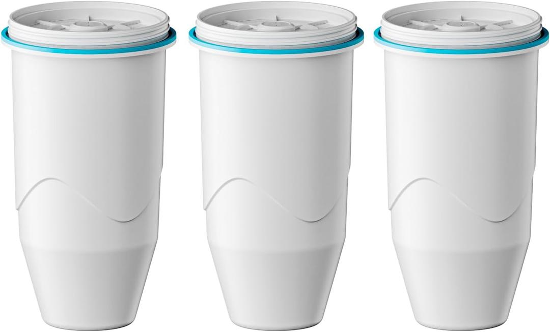 Compatible with Zero Pitchers and Dispenser, 0 TDS Premium Filtration, Fit for ZR-001 ZR-004 ZP-006 ZR-017 ZS-008 Filters, reducing Lead, Chromium, and Contaminants by Sensiblopt, 3 Pack
