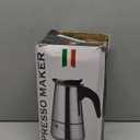 2 Cup Stovetop Espresso Maker Stainless Steel Moka Pot Stove Top Percolator Italian Coffee Makers Capable Mocha Greca Machine Cafe Classic Induction Cookers for Home and Camping 100ml 3.3oz