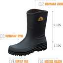 Waterproof Garden Rain Boots for Men Breathable Lightweight Mid Calf Deck Fishing Outdoor Slip Resistant Shoes (L)