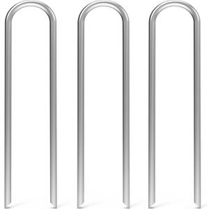 MySit 25 Pack 12 Inch Garden Stakes Heavy Duty 11 Gauge Galvanized Yard Staples U Pegs Fences Drip Irrigation Securing Stakes 1/2-Inch to 1-5/8-Inch Loop Stake for Anchoring Lawn Drippers Soaker Hose