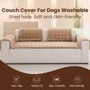 Couch Cover for Dogs Washable, Non Slip Couch Covers for 3 Cushion Sofa Pet Friendly, Fuzzy Pet Couch Cushion Covers for Dog, Thick,Soft for Sofa Protector (Camel, 27.6" x 82.7"/70 x 210cm)