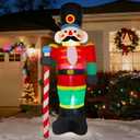 yofit 8 FT Christmas Inflatable Nutcracker Soldier Outdoor Decorations, Blow Up Decorations Santa Soldier with LED Lights for Yard Lawn Garden Holiday Party