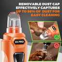 Whisper Quiet Dog Nail Grinder with 4 LED Lights, Safe & Stress-Free for Sensitive Dogs of All Breeds & Sizes, 3 Grinding Bits, 3-Speed, Pet Nail Trimmers, Rechargeable Painless Grooming Kit Orange