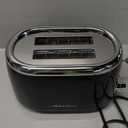 Mueller Retro Toaster 2 Slice with 7 Browning Levels and 3 Functions: Reheat, Defrost & Cancel, Stainless Steel Features, Removable Crumb Tray, Under Base Cord Storage, Black