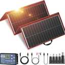 DOKIO 300W Portable Foldable Solar Panel Kit, Compact 19.3x37.4in Design 15.2lb with Standalone Controller and USB, Monocrystalline Charger for 12V Batteries, Power Stations, RV Camping Emergency Use