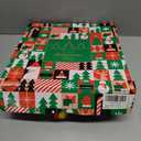 5ft Gold Pre Lit Collapsible Pop Up Christmas Tree, Glittery Golden Tinsel Artificial Pencil Xmas Trees with Red & Green Sequins and Colorful LED Lights for Indoor and Outdoor Decoration