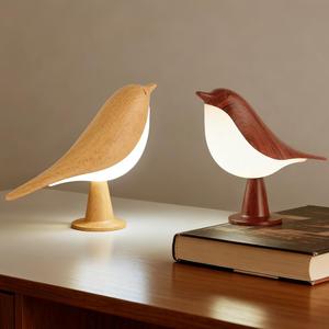 IFTHFOUR Bird Cordless Table Lamp, Small Cordless Bedside Lamp with 3 Color Temperature, Touch Sensor & Rechargeable Battery - Night Light for Kids, Bedroom, Bedside (Light+Dark)