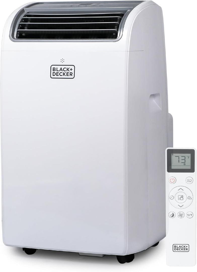 BLACK+DECKER Smart Portable Air Conditioner, 14,000 BTU for Rooms up to 700 Sq. Ft., Smart Portable AC with Follow Me Remote and Window Kit, BPACT14WT, White