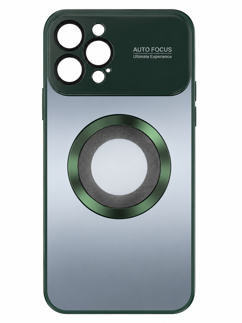 MAKAVO Magnetic for iPhone 12 Pro Max Case, Compatible with MagSafe, Built-in Camera Lens Protector, Logo View, Military Grade Drop Proof Phone Case Cover, Green