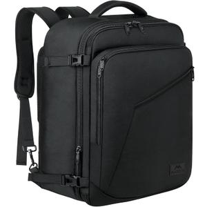 MATEIN 45L Travel Backpack, Large Carry on Backpack for Men Women, Water Resistant Lightweight Expandable Daypack, Business Weekender Backpacks, Gifts for People who Travel, Black
