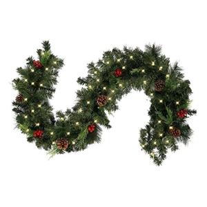 Christmas Garlands with Pinecones Red Berries Artificial Christmas Wreaths for Home Xmas Tree Stairs Door New Year Decoration(B,180cm/70.8in)