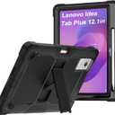 Case Compatible with Lenovo idea Tab Plus 12.1 Tablet, 12.1 inch with Stand Anti-Shock Dual Layer Case for Idea Tab Plus 12.1/TB365FC/TB361FU/K12C/TB361ZU-Black