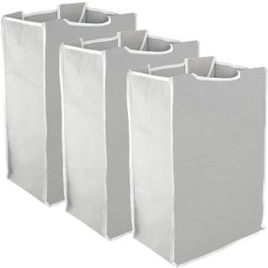 3 Pcs Laundry Sorter Replacement Bags Hamper Cart Removable Replacement Laundry Storage Organizer Bag Hamper Liner, 14.9 x 9 x 21.7 Inch (Light Gray)